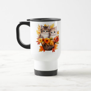 Mug De Voyage Cute Kittens chats personnalisés en panier