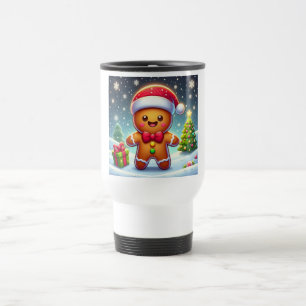 Mug De Voyage Cute Whimsical Noël/homme en pain d'épices d'hiver