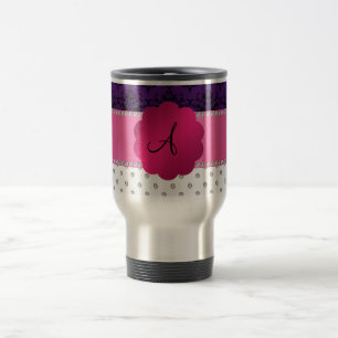 Mug De Voyage Damassé blanche de pourpre de diamants de