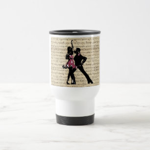 Mug De Voyage Danseurs de salle de bal sur papier vintage