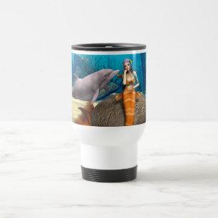 Mug De Voyage Dauphine sirène rêveuse Art de fantaisie sous-mari