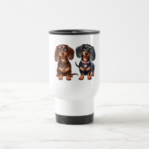 Mug De Voyage De mignons amis dachshund
