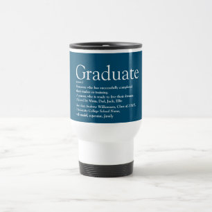 Mug De Voyage Définition de diplômé bleu moderne