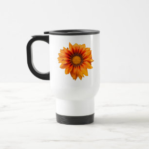 Mug De Voyage Dégradé de fleurs orange jaune vif découpé