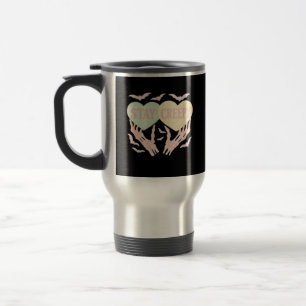 Mug De Voyage Déplaisant - Squelette Tenue De Main Coeurs Douce