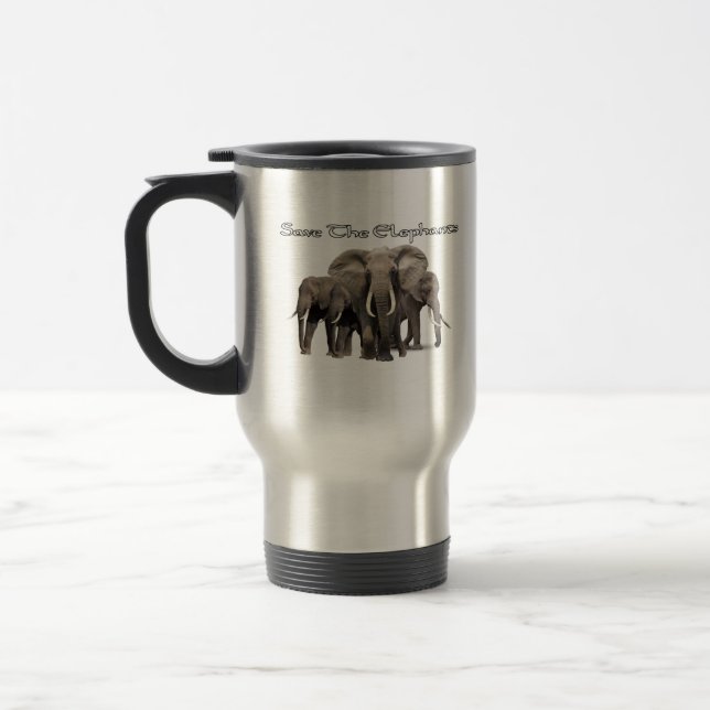 Mug de voyage des éléphants africains (Gauche)