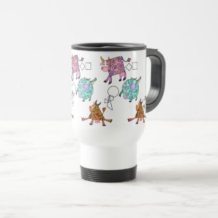 Mug De Voyage Dessin de dessin humoristique de vaches de mûres