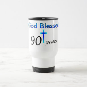 Mug De Voyage Dieu a béni 90 ans de cadeau d'anniversaire