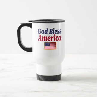 Mug De Voyage Dieu bénisse l'Amérique patriotique
