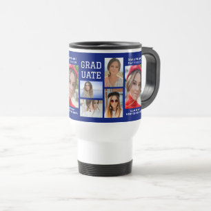 Mug De Voyage Diplômé en multi-photo de script moderne