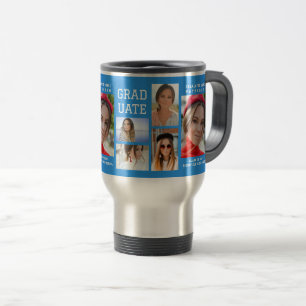 Mug De Voyage Diplômé en multi-photo de script moderne