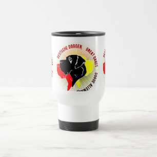 Mug De Voyage Dogues Allemands Noir Rouge Or