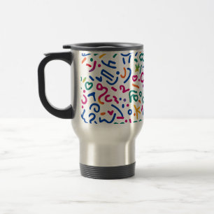 Mug De Voyage Doodle amusant coloré formes vibrantes