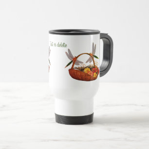 Mug De Voyage Dragonflies Sur Le Panier De Fleurs Personnalisé