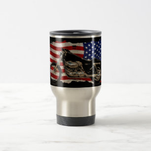 Mug De Voyage Drapeau américain, Moto, Moto, Hog,