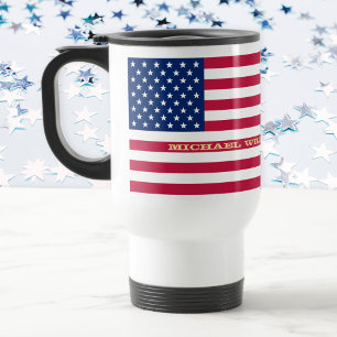 Mug De Voyage Drapeau américain patriotique Personnalisé Monogra