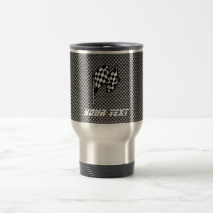 Mug De Voyage Drapeau Checkered de sembler de fibre de carbone