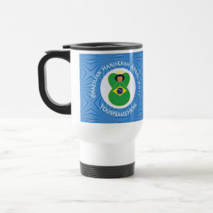 Mug De Voyage Drapeau d'ange de Hanukkah brésilien personnalisé