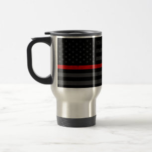 Mug De Voyage Drapeau de pompier affligé par obscurité