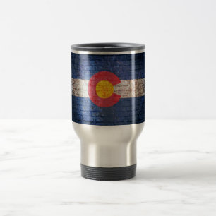 Mug De Voyage Drapeau du Colorado grunge mur de brique voyage mu
