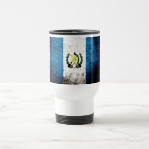 Mug De Voyage Drapeau grunge noir du Guatemala
