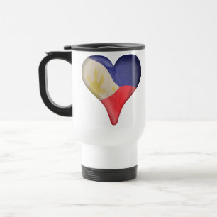 Mug De Voyage Drapeau philippin à un coeur