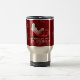 Mug De Voyage Drapeau polonais de silhouette de fille