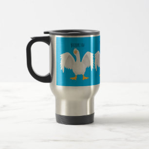 Mug De Voyage Drôle curieuse dessin animé d'oie domestique