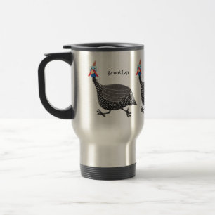 Mug De Voyage Drôle dessin animé d'oiseau de Guineafowl