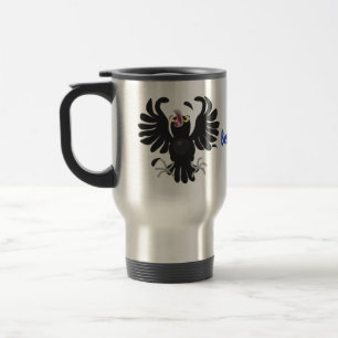 Mug De Voyage Drôle fou corbeau dessin animé de corbeau de corne