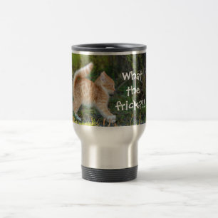 Mug De Voyage Drôle Surpris Ginger Kitten. Quelle merde ?