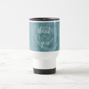 Mug De Voyage Dusty Blue Floral Merci Mariage Favor Cadeau