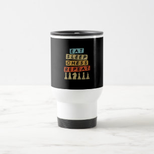 Mug De Voyage Eat Sleep Chess Répéter