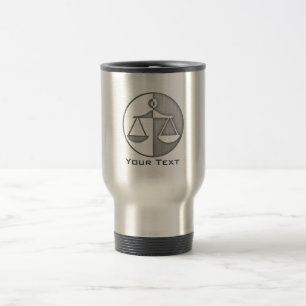 Mug De Voyage Échelles balayées de justice de Métal-regard