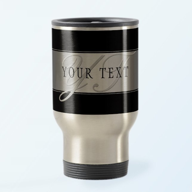 Mug De Voyage Élégant écriture de script de monogramme modifiabl (Créateur téléchargé)