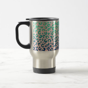 Mug De Voyage Élégant empreinte de léopard or bleu Mint Gradi