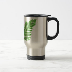 Mug De Voyage Élégante fougères vertes feuilles de bois