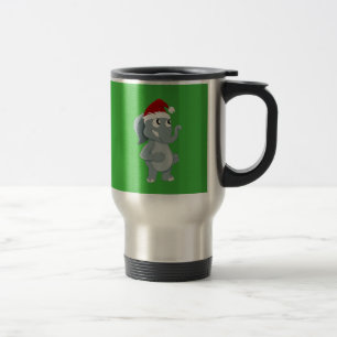 Mug De Voyage éléphant de Noël dessin animé