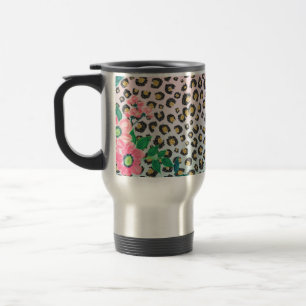 Mug De Voyage Empreinte de léopard de Parties scintillant flora