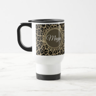 Mug De Voyage Empreinte de léopard externe personnalisé