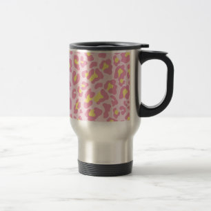 Mug De Voyage Empreinte de léopard rose et jaune