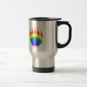 Mug De Voyage Empreinte de patte de l'ours arc-en-ciel