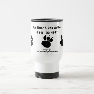 Mug De Voyage Empreinte de patte de marchette pour animaux domes