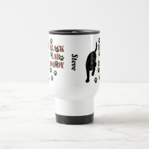 Mug De Voyage Empreintes de pattes de Black Labrador Daddy