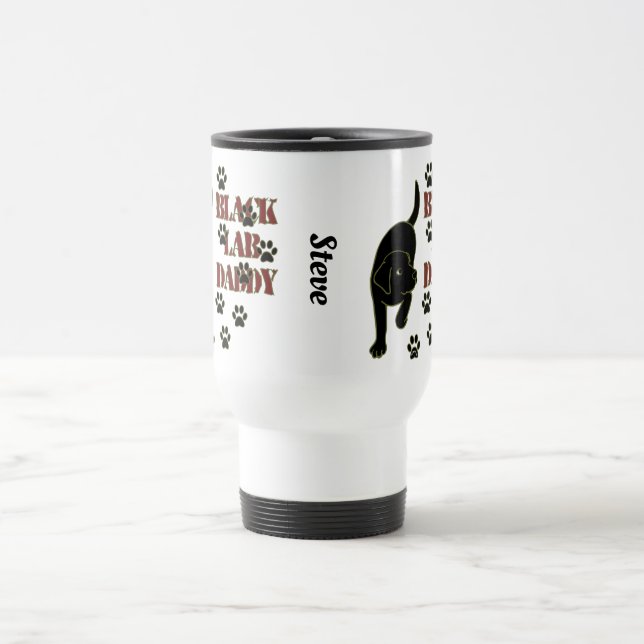 Mug De Voyage Empreintes de pattes de Black Labrador Daddy (Centre)