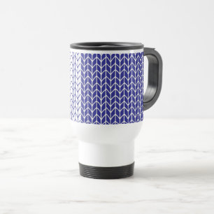 MUG DE VOYAGE EN MAILLE BLEU & BLANC
