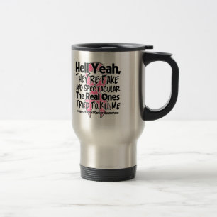 Mug De Voyage Enfer ouais faux et Spectacular - cancer du sein