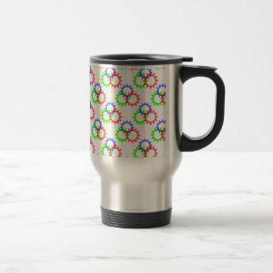 Mug De Voyage Engrenages rouges, verts et bleus