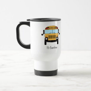 Mug De Voyage Enseignant en classe et chauffeur de bus scolaire