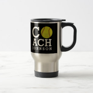 Mug De Voyage Entraîneur nommé fait sur commande du base-ball
